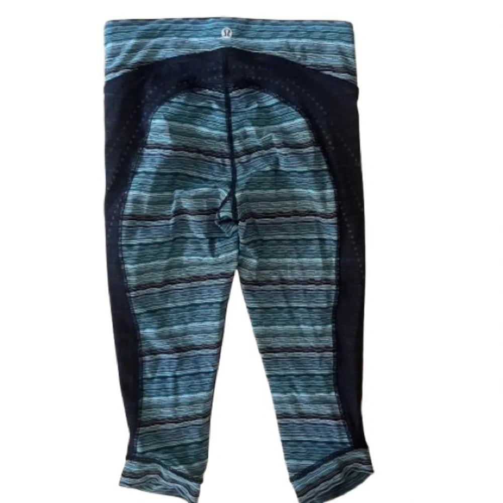 Lululemon Stop At Nothing Crop Space Dye Twist Naval Blue Peacock Blue 4